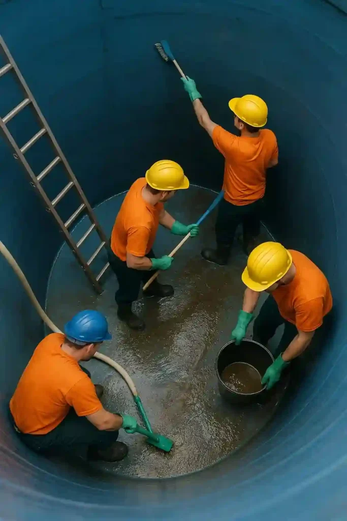 "تنظيف احترافي لخزانات المياه من شركة العهد كلين"