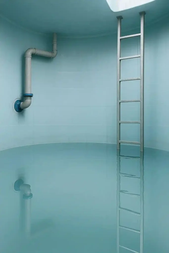 "خزان نظيف بعد خدمة تنظيف الخزانات من شركة العهد كلين"