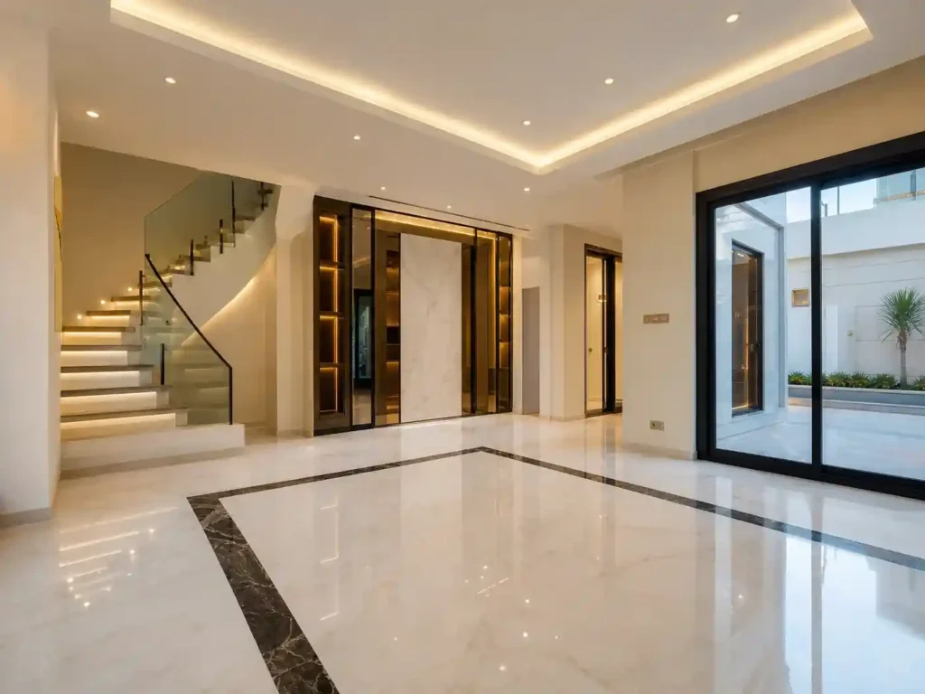 تنظيف بعد البناء عجمان داخل فيلا سكنية جديدة